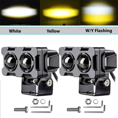 automunk AM1 FOG LIGHT WHITE/YELLOW FLASHING Fog Lamp Car, Truck LED (12 V, 36 W)(Universal For Bike, Universal For Car, Pack of 2)