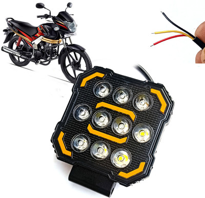 AUTO PEARL Square 10-Led DRL Car Off-Road Vehicle Light Auxiliary White-Yellow Lighting D45 Fog Lamp Motorbike LED for Mahindra (12 V, 24 W)(Centuro, Pack of 1)