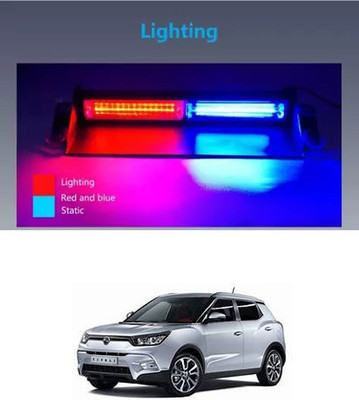 APICAL Car Flash Light Red Blue LED COB For Tivoli Headlight Car LED for SsangYong (12 V, 72 W)(Universal For Car, Pack of 1)