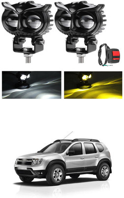 PRTEK Mini Drive Led Fog Light Projector White/Yellow with Turn On/Off Switch, R_26 Headlight Car, Motorbike LED (12 V, 55 W)(Duster, Pack of 2)