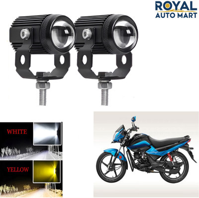 ROYAL AUTO MART Mototrcycle Mini Yellow/White LED Fog Light Universal for all Bikes_72 Fog Lamp Motorbike LED for Hero (12 V, 10 W)(Splendor iSmart, Pack of 2)