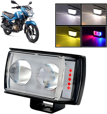 AUTO PEARL 2 EYE Lens Foglight, White, Yellow & Blue-Red Amber Auxiliary Projector Led H238 Fog Lamp Motorbike LED for TVS (12 V, 8 W)(Victor, Pack of 1)
