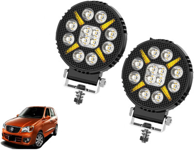 AUTO PEARL 4 Inch Round Luminous X-Shaped Auxiliary Amber DRL Spot Light for Car A032 Back Up Lamp Car LED for Maruti Suzuki (12 V, 30 W)(Alto K10, Pack of 2)