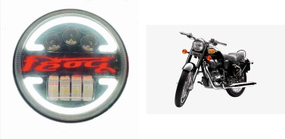 Sigmatech Hindu projector High focus led with ring 12 Headlight Car, Motorbike LED for Royal Enfield, Mahindra (12 V, 90 W)(All Royal Enfield Models, Thar, Pack of 1)