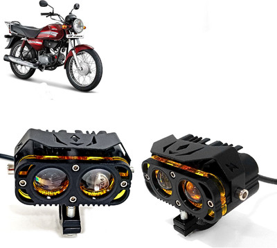 AUTO PEARL 2Lens LED White/Yellow/Red High Beam Led with Flashing for HF Dawn Fog Lamp Motorbike LED for Hero (12 V, 30 W)(HF Dawn, Pack of 2)