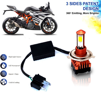 AUTO PEARL High Brightness CYT Headlight Bulb H4 White LED with Cooling Fan for RC 390BS6 Fog Lamp Motorbike LED for KTM (12 V, 40 W)(RC 390, Pack of 1)