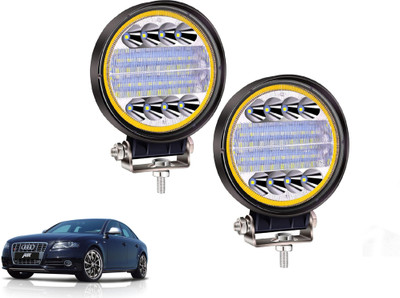 AUTO PEARL 24LED Round 3Mode Yellow/White light High Beam Led E087 Fog Lamp Car LED for Audi (12 V, 72 W)(S4, Pack of 2)