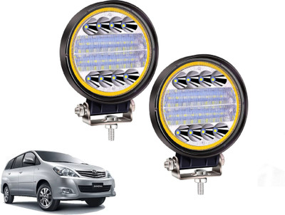 AUTO PEARL 24LED Round 3Mode Yellow/White light High Beam Led for Innova 2009-2012 Fog Lamp Car LED for Toyota (12 V, 72 W)(Innova, Pack of 2)