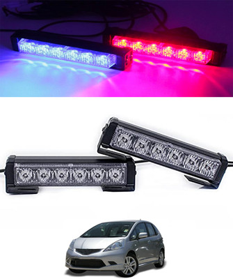 ABJD Universal Red/Blue Waterproof 12V 6 LED Police Light With Remote For Car-158 Fog Lamp Car LED for Honda (12 V, 55 W)(Jazz, Pack of 1)