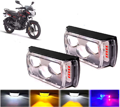 AUTO PEARL 3-EYE Lens Foglight, White, Yellow & Blue-Red Amber Auxiliary Projector Led B207 Fog Lamp Motorbike LED for Bajaj (12 V, 10 W)(Pulsar 135 LS)