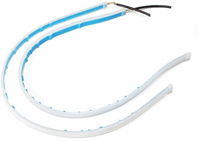 SONSOU 60 CM Flexible White Daytime Running Light For Cars & Bikes with Matrix Yellow Indicator with Turn Sequential Flow Interior Light Car, Motorbike LED (12 V, 12 W)(Universal For Car, Pack of 2)