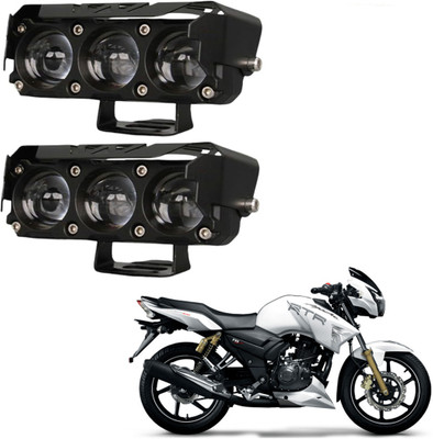 RAWAT 3 LED Metal Body Fog Light Lamp,White & Yellow Light With 4 Modes-483 Fog Lamp Car, Motorbike LED for TVS (12 V, 36 W)(Apache RTR 200, Pack of 2)
