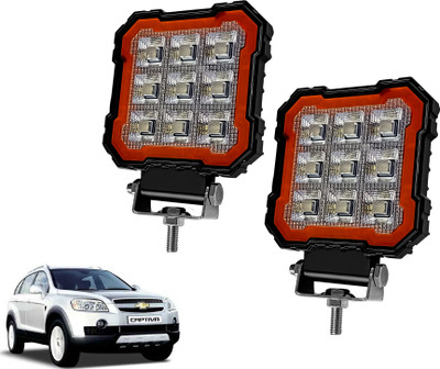 AUTO PEARL 4 inch Square Auxiliary Amber DRL Spot Light Off Road Light for Car 076 Back Up Lamp Car LED for Chevrolet (12 V, 30 W)(Captiva, Pack of 2)
