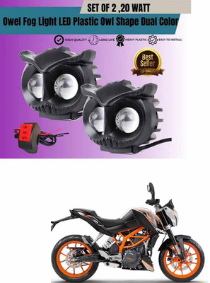 BuddyBuzz Owl Shape LED Fog Light for Wide Visibility For Duke 390 Fog Lamp Motorbike LED for KTM (12 V, 24 W)(Duke 390, Pack of 2)