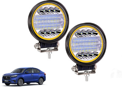 AUTO PEARL 24LED Round 3Mode Yellow/White light High Beam Led E215 Fog Lamp Car LED for Honda (12 V, 72 W)(Amaze, Pack of 2)