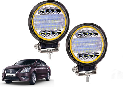 AUTO PEARL 24LED Round 3Mode Yellow/White light High Beam Led E130 Fog Lamp Car LED for Nissan (12 V, 72 W)(Sunny, Pack of 2)