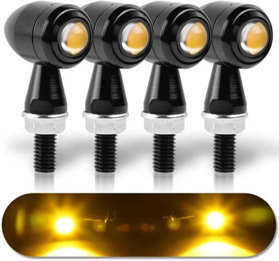 Auto MT 4PC Amber Bullet Shape Turn Signal Lights Indicator lights for All Bikes Models Indicator Light Car, Truck, Motorbike LED (12 V, 24 W)(Universal For Bike, Pack of 4)