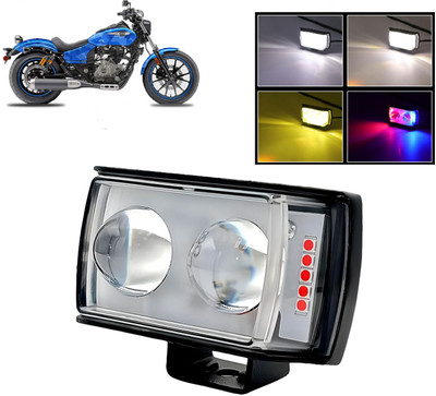 AUTO PEARL 2 EYE Lens Foglight, White, Yellow & Blue-Red Amber Auxiliary Projector Led H009 Fog Lamp Motorbike LED for Bajaj (12 V, 8 W)(Avenger, Pack of 1)