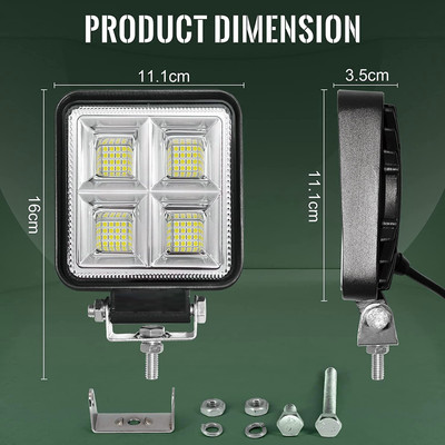 AUTO PEARL 192W-64 LED Fog Light Super Bright With Mounting Brackets for Scorpio M2Di Fog Lamp Car, Van, Truck LED for Mahindra (12 V, 192 W)(Scorpio, Pack of 1)