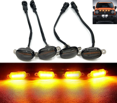 AYW 4LED Front Grill Led Lights Amber Lights Jeep/SUV/Trucks-Universal Fog Lamp Car, Truck, Van LED (12 V, 36 W)(Universal For Car, Pack of 4)
