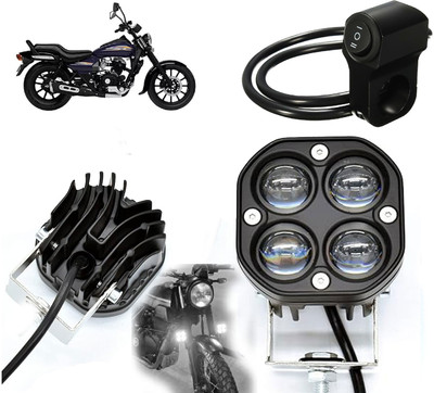 AUTO PEARL 4LED Motorcycle Super Bright Spot Foglight, White Flashing with Switch A10 Fog Lamp Motorbike LED for Bajaj (12 V, 40 W)(Avenger 150, Pack of 1)