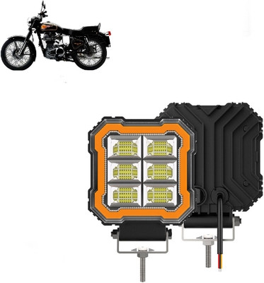 AUTO PEARL 6-Led DRL Foglight, Off-Road Vehicle Light Auxiliary White-Yellow Lighting A168 Back Up Lamp Motorbike LED for Royal Enfield (12 V, 30 W)(Bullet 350, Pack of 1)