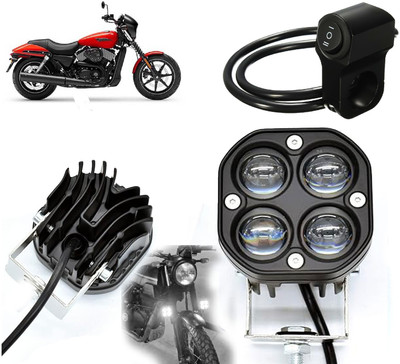 AUTO PEARL 4LED Motorcycle Super Bright Spot Foglight, White Flashing with Switch B22 Fog Lamp Motorbike LED for Harley Davidson (12 V, 40 W)(Street 750, Pack of 1)