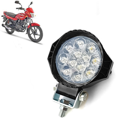 AUTO PEARL 12-LED Round Foglight Ultra Bright White Spot light for Platina 100 DTS Fog Lamp Motorbike LED for Bajaj (12 V, 20 W)(Platina 100, Pack of 1)
