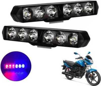 thetrishafab 6 Led Strobe Light For Bike | Warning Emergency Police Light | Headlight Car, Motorbike LED (12 V, 15 W)(Universal For Car, Pack of 2)