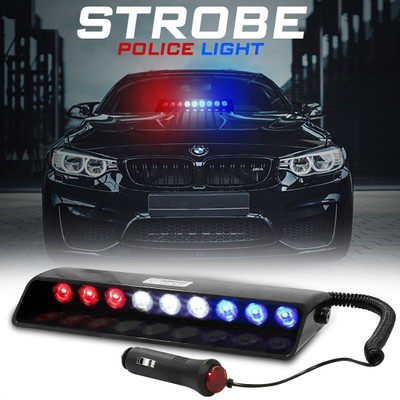 FABTEC 9 LED Police Flasher Dash Light Car LED (12 V, 15 W)(Universal For Car, Pack of 1)