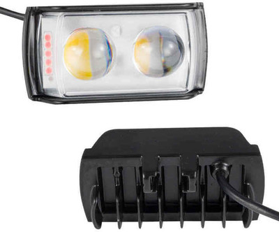 somefly S-6 Yellow/White with Red/Blue 30W DC 9V-60V Dual Lens Fog Light Fog Lamp Motorbike, Car LED (12 V, 36 W)(Universal For Bike, Universal For Car)