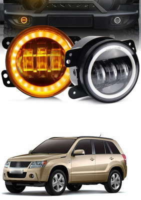 GONAMA Universal 4 inch White Amber Ring DRL Fog Light Round Light LED Fog Lamp sg233 Car Fancy Lights(Multicolor)