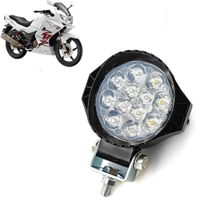 AUTO PEARL 12-LED Round Foglight Ultra Bright White Spot light for Karizma ZMR Fog Lamp Motorbike LED for Hero (12 V, 20 W)(Karizma ZMR, Pack of 1)