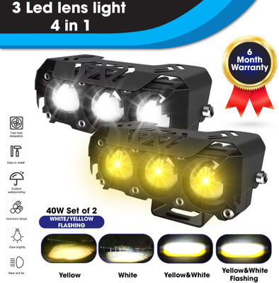 Otoroys 3 LED Future Eye Powerful 40 W Fog Light Fog Lamp Car, Motorbike, Truck, Van LED (12 V, 10 W)(Universal For Bike, Universal For Car, Pack of 2)