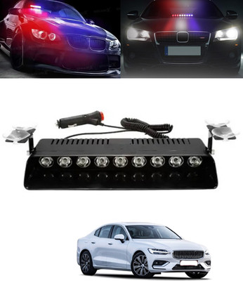 MSNP Black Universal Red/Blue 9 LED Police Flasher 12v Strob Light For Vehicle-226 Fog Lamp Car LED for Volvo (12 V, 55 W)(S60, Pack of 1)