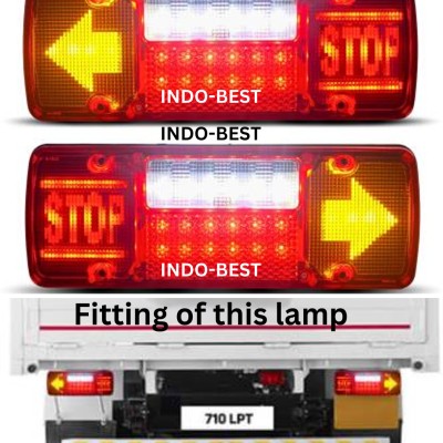 INDO-BEST Tata/Ashok Leyland 4 Chamber Stop Arrow LED 12V (Set) for Truck Buses Tail Light Truck LED for Tata (12 V, 21 W)(Universal For Car, Pack of 2)