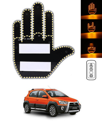AYW LED Hand Gesture Light with Remote Funny Car Accessory Car Back Window Sign-82 Brake Light Car, Truck, Van LED for Toyota (12 V, 55 W)(Etios Cross, Pack of 1)