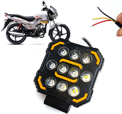 AUTO PEARL Square 10-Led DRL Car Off-Road Vehicle Light Auxiliary White-Yellow Lighting D44 Fog Lamp Motorbike LED for Mahindra (12 V, 24 W)(Centuro, Pack of 1)