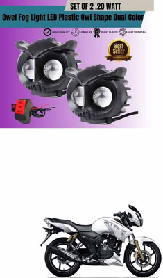 BuddyBuzz Owl Shape LED Fog Light for Wide Visibility For Apache RTR 180 Fog Lamp Motorbike LED for TVS (12 V, 24 W)(Universal For Bike, Pack of 2)