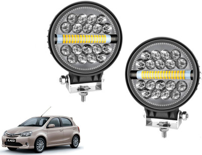 AUTO PEARL Round 4 Inch Luminous 34 Led Auxiliary Amber DRL Spot Light for Car A143 Fog Lamp Car LED for Toyota (12 V, 30 W)(Etios Liva, Pack of 2)