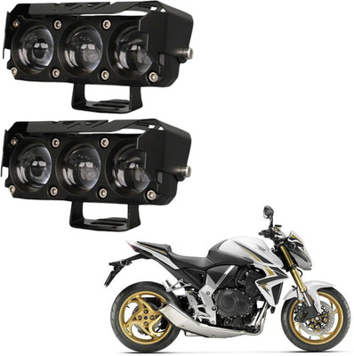 RAWAT 3 LED Metal Body Fog Light Lamp,White & Yellow Light With 4 Modes-451 Fog Lamp Car, Motorbike LED for Honda (12 V, 36 W)(CB 1000R, Pack of 2)