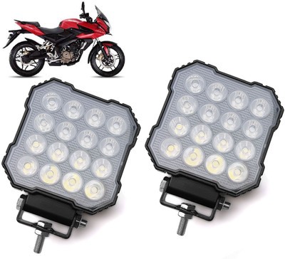 AUTO PEARL 16LED Round White Foglight Flashing Light, Work Spot White Lights B051 Fog Lamp Motorbike LED for Bajaj (12 V, 30 W)(Pulsar AS 150, Pack of 2)