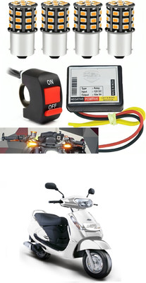 LOVMOTO Front, Rear LED Indicator Light for Mahindra Rodeo RZ(White, Yellow)