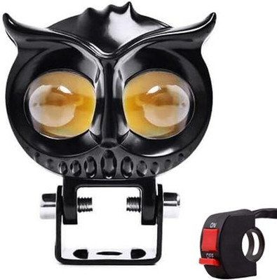 OBEROI'S TRADERS 2 Led OWL Shape Fog White-Yellow light High & Low Beam With On-Off Switch Button Fog Lamp Motorbike, Car, Truck, Van LED (12 V, 40 W)(Universal For Bike, Pack of 1)