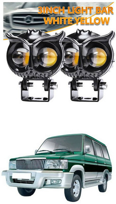 LOVMOTO Universal Mini Drive LED Fog Light Double Color d1314 Headlight Car, Motorbike LED for Toyota (12 V, 40 W)(Qualis, Pack of 2)