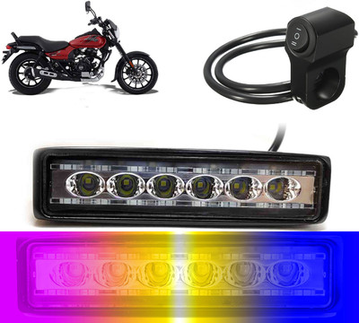 AUTO PEARL 6-inch 14LED Yellow/White/Red/Blue & Blinking Led Fog Light with Switch A11 Fog Lamp Motorbike LED for Bajaj (12 V, 24 W)(Avenger 160 Street, Pack of 1)