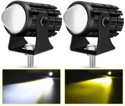 HALLOWS Spotlights Projector Lens Yellow White Headlight Motorbike LED Headlight Motorbike LED (12 V, 36 W)(Universal For Bike, Pack of 1)