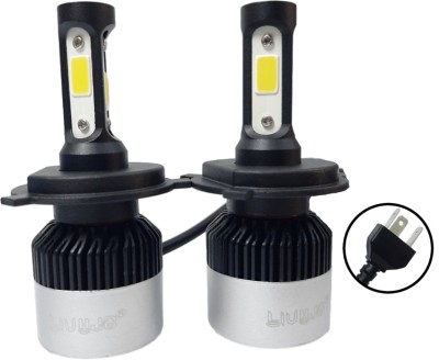 LIU HJG Car Bulbs with H-4 Fitting COB Chips 6500K White,12 months warranty Headlight Motorbike, Car LED (12 V, 70 W)(Universal For Bike, Universal For Car, Pack of 2)