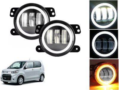 AUTO PEARL White Fog Light 4 inch with Yellow DRL Ring Turn Indicator light A45 Fog Lamp Car LED for Maruti Suzuki (12 V, 30 W)(Stingray, Pack of 2)