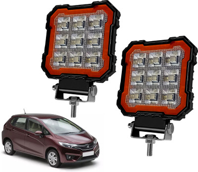 AUTO PEARL 4 inch Square Auxiliary Amber DRL Spot Light Off Road Light for Car 207 Back Up Lamp Car LED for Honda (12 V, 30 W)(Jazz, Pack of 2)